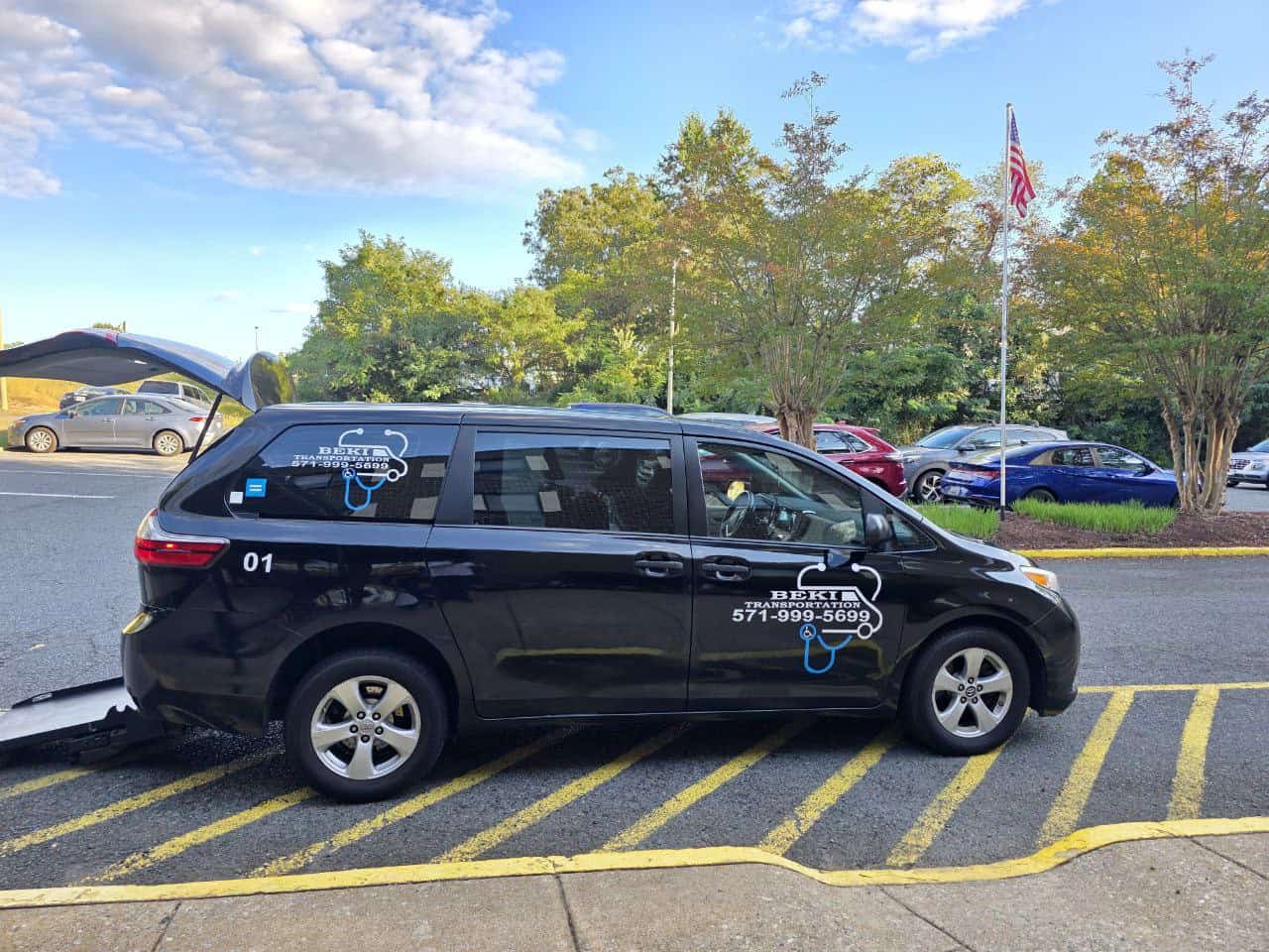 Ambulance van for medical transport services.